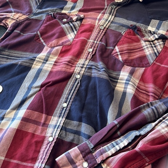 Levis Red White and Blue Pearl Snap Long Sleeve Button Down SZ Large - Picture 3 of 8